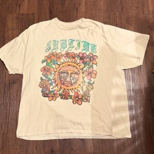 Sublime Tropical Sun Tie Dye Graphic Tee women sz M oversized. EUC